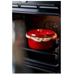 Staub round cocotte, 24cm cast iron, cherry