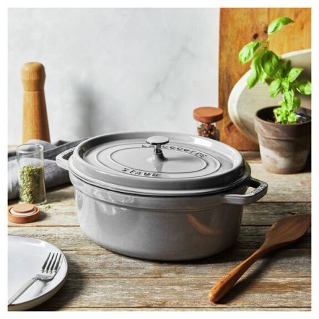 Cocotte redonda staub, 31cm hierro fundido, gris grafito