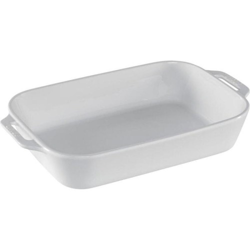 Staub plato rectangular cerámica, blanco, 34x24cm