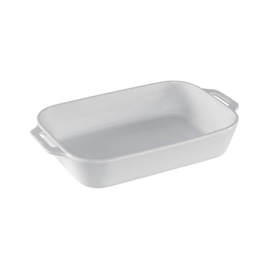Staub plato rectangular cerámica, blanco, 34x24cm