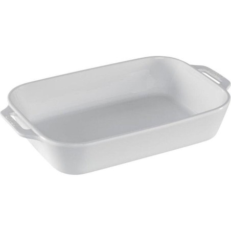 Staub plato rectangular cerámica, blanco, 34x24cm