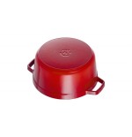 Olla staub la cocotte 20cm redondo, cereza, hierro fundido