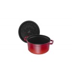 Olla staub la cocotte 20cm redondo, cereza, hierro fundido