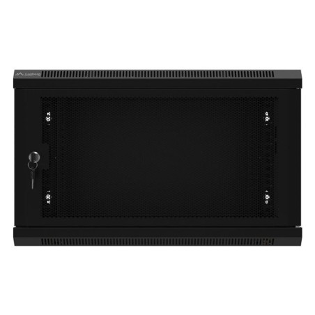 Armario lanberg mural rack 19" 6u 600x450 flat pack negro puerta malla