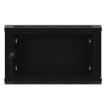 Armario lanberg mural rack 19" 6u 600x450 flat pack negro puerta malla