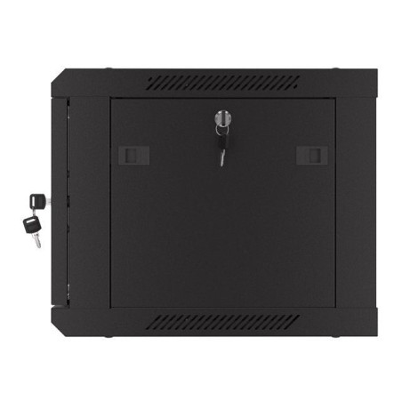 Armario lanberg mural rack 19" 6u 600x450 flat pack negro puerta malla