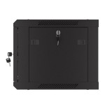Armario lanberg mural rack 19" 6u 600x450 flat pack negro puerta malla