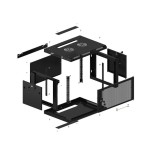 Armario lanberg mural rack 19" 6u 600x450 flat pack negro puerta malla