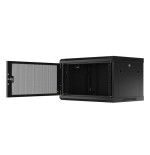 Armario lanberg mural rack 19" 6u 600x450 flat pack negro puerta malla