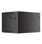 Armario lanberg mural rack 19" 6u 600x450 flat pack negro puerta malla