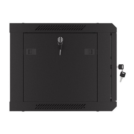 Armario lanberg mural rack 19" 6u 600x450 flat pack negro puerta malla