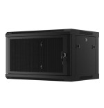 Armario lanberg mural rack 19" 6u 600x450 flat pack negro puerta malla