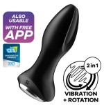 Satisfyer - rotator plug 2+ plug vibrador app negro