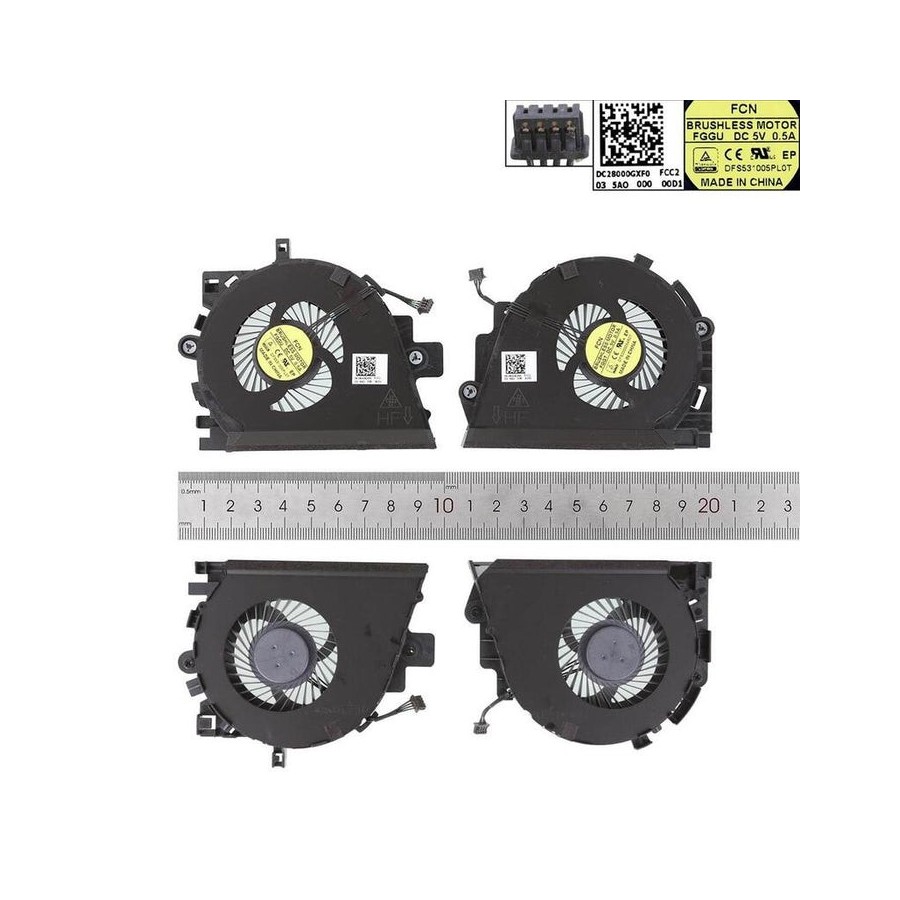 Ventilador para portátil hp zbook 15 g3 cpu dc28000gvf0 fcc2 848251 001 dfs2000054rp0t