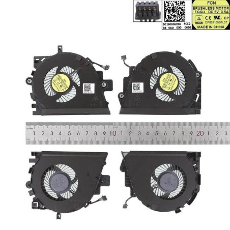 Ventilador para portátil hp zbook 15 g3 cpu dc28000gvf0 fcc2 848251 001 dfs2000054rp0t
