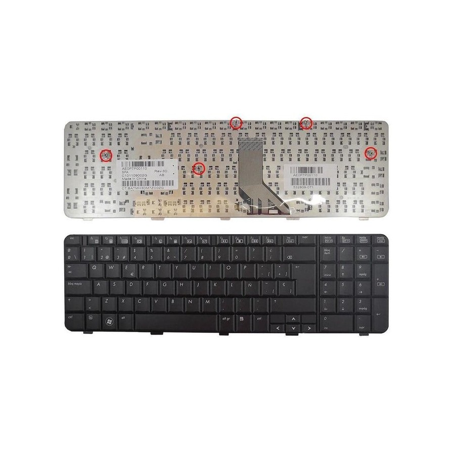 Teclado para portátil hp cq 71,  ae0p7p00110, 532809 071