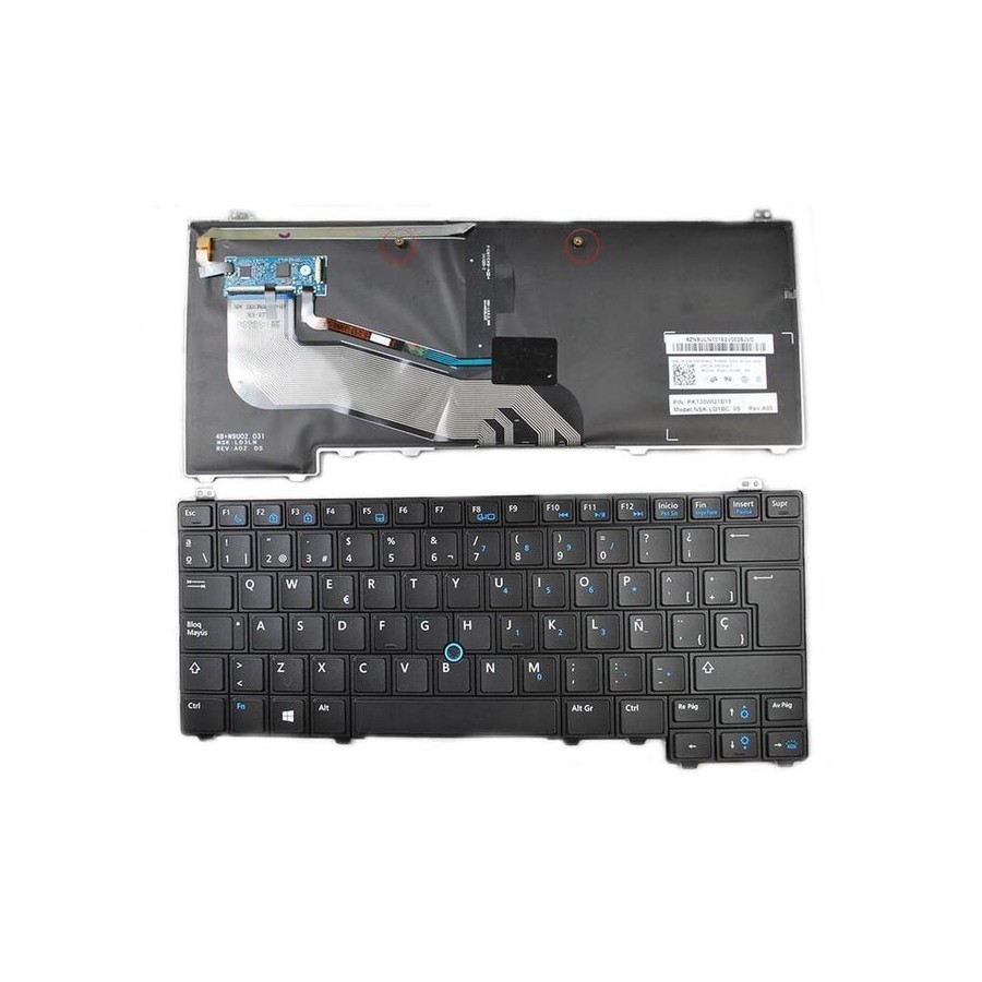 Teclado para portátil dell latitude e5440 negro poinstick retroiluminado