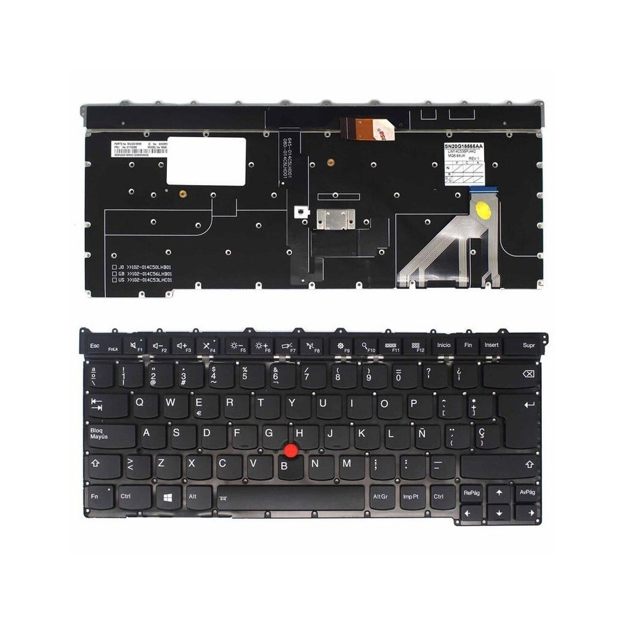 Teclado para portátil lenovo thinkpad x1 carbon 3gen 2015 mq6 85gb sg 6470 2ea