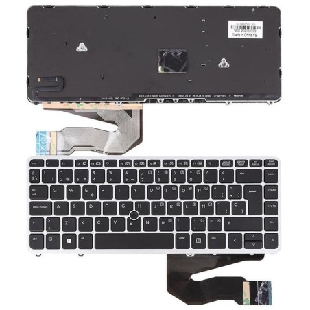 Teclado para portátil hp elitebook 840 g1 850 g1 marco plata