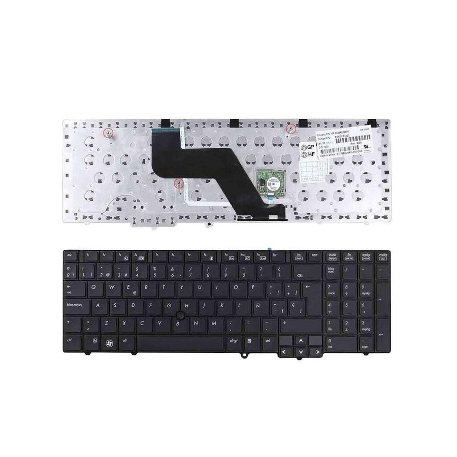 Teclado para portátil hp elitebook 8540w negro con pointstick
