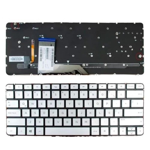 Teclado para portátil hp spectre 13 4000 13 4100 13 4200 x360 plata sin marco
