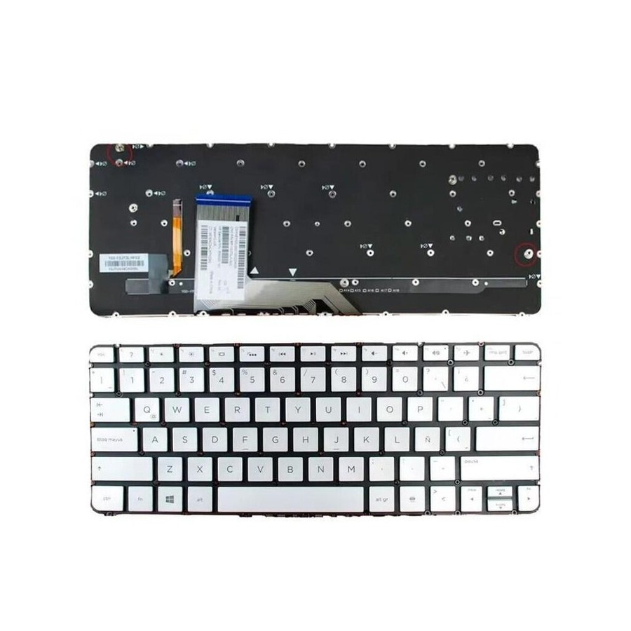 Teclado para portátil hp spectre 13 4000 13 4100 13 4200 x360 plata sin marco