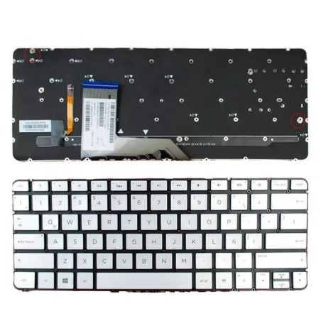 Teclado para portátil hp spectre 13 4000 13 4100 13 4200 x360 plata sin marco
