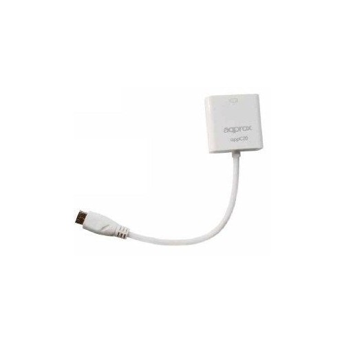 Approx adaptador minihdmi macho a vga hembra blanco