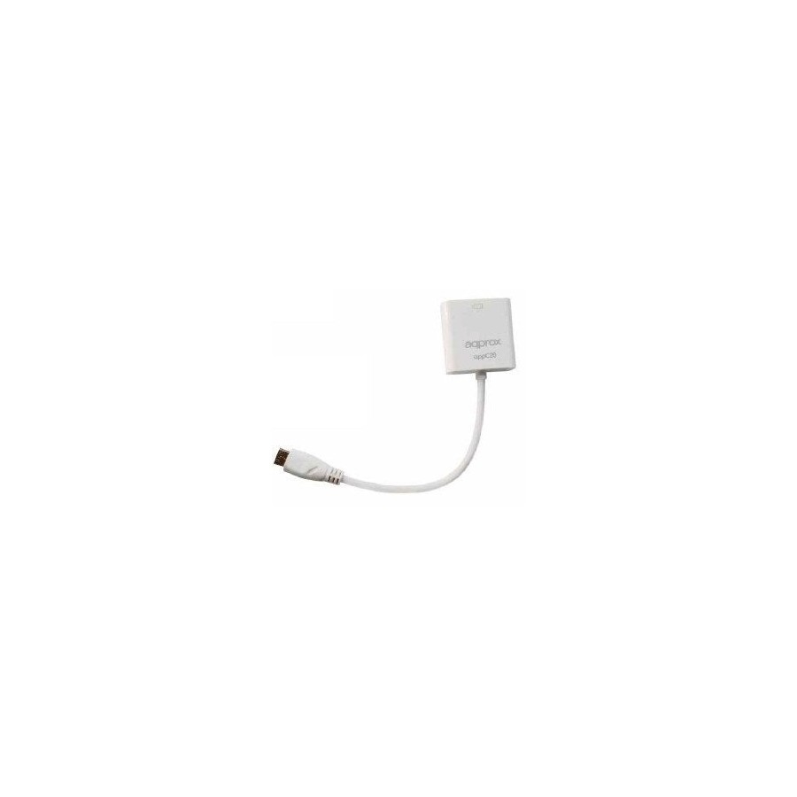 Approx adaptador minihdmi macho a vga hembra blanco