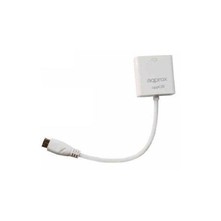Approx adaptador minihdmi macho a vga hembra blanco
