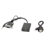 Lanberg adaptador vga a hdmi macho / hembra con audio ad-0021-bk cable 20cm