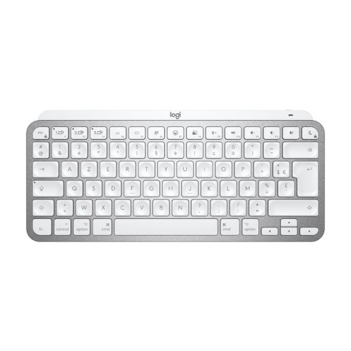 Teclado francés logitech mx keys mini for mac minimalist wireless illuminated keyboard bluetooth azerty gris