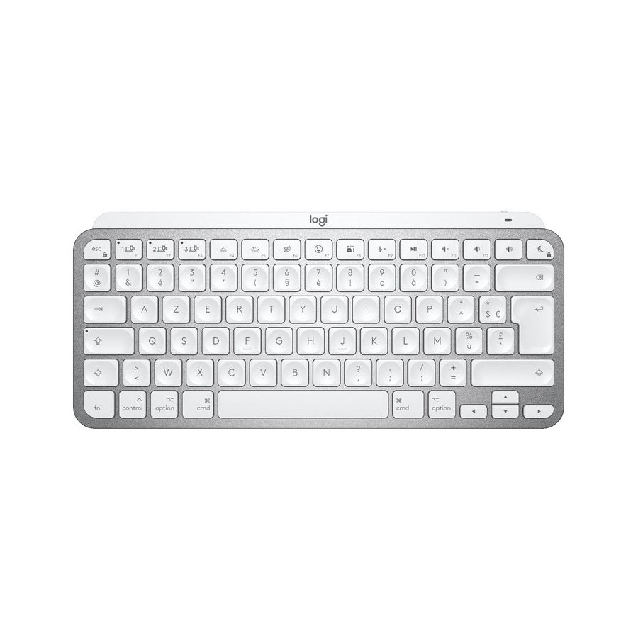 Teclado francés logitech mx keys mini for mac minimalist wireless illuminated keyboard bluetooth azerty gris