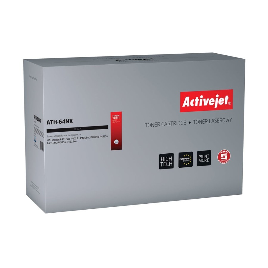 Tóner activejet ath-64nx (reemplazo para hp 64x cc364x, supreme, 24000 páginas, negro)