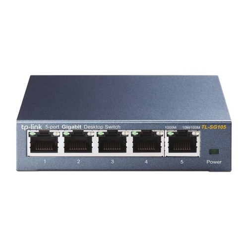 Tp-link tl-sg105 switch 5 puertos gigabit 10/100/1000 mbps metálico