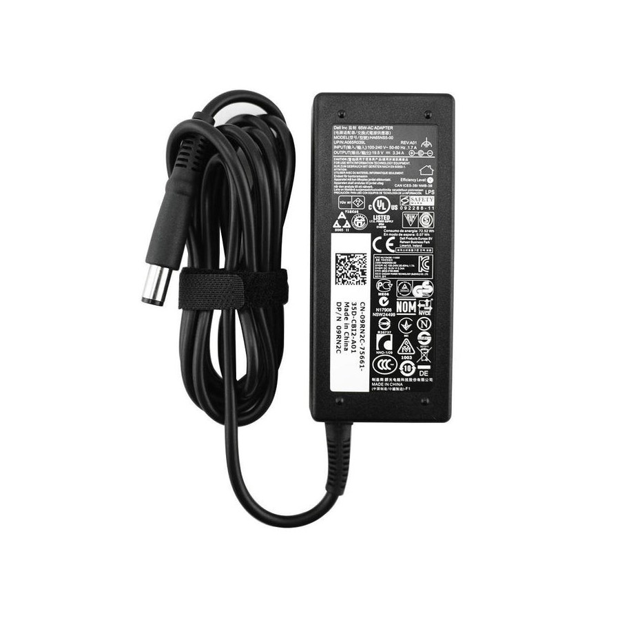 Dell cargador 19.5v 3.34a 65w (4.5mmx3.0mm) con cable alimentación para dell xps 18 (1810) 3phnw
