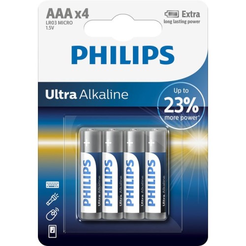 Philips - ultra alkaline pila aaa lr03 blister*4