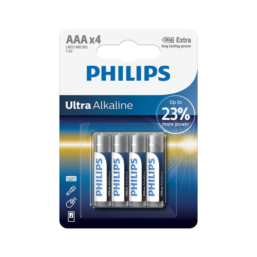 Philips - ultra alkaline pila aaa lr03 blister*4
