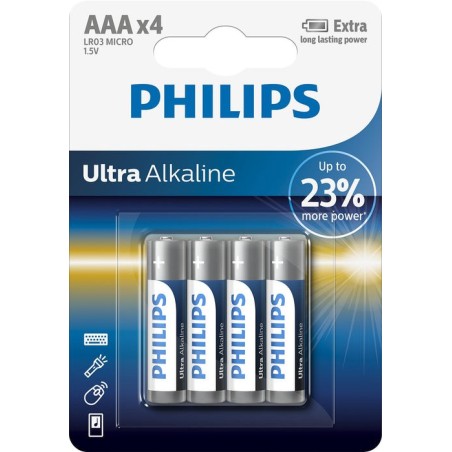 Philips - ultra alkaline pila aaa lr03 blister*4