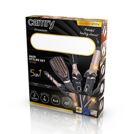 Camry cr 2024 set de peinado 5 en 1, 50 w, negro oro rosa