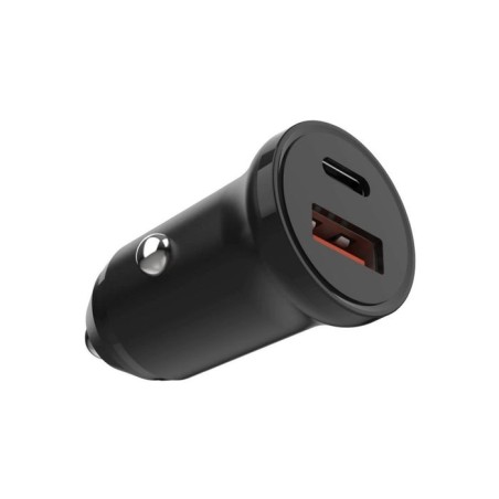 Cargador de coche usb-c fijo usb 20w, negro