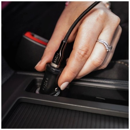 Cargador de coche usb-c fijo usb 20w, negro