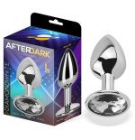 Plug anal con joya color blanco diamante talla l aluminio