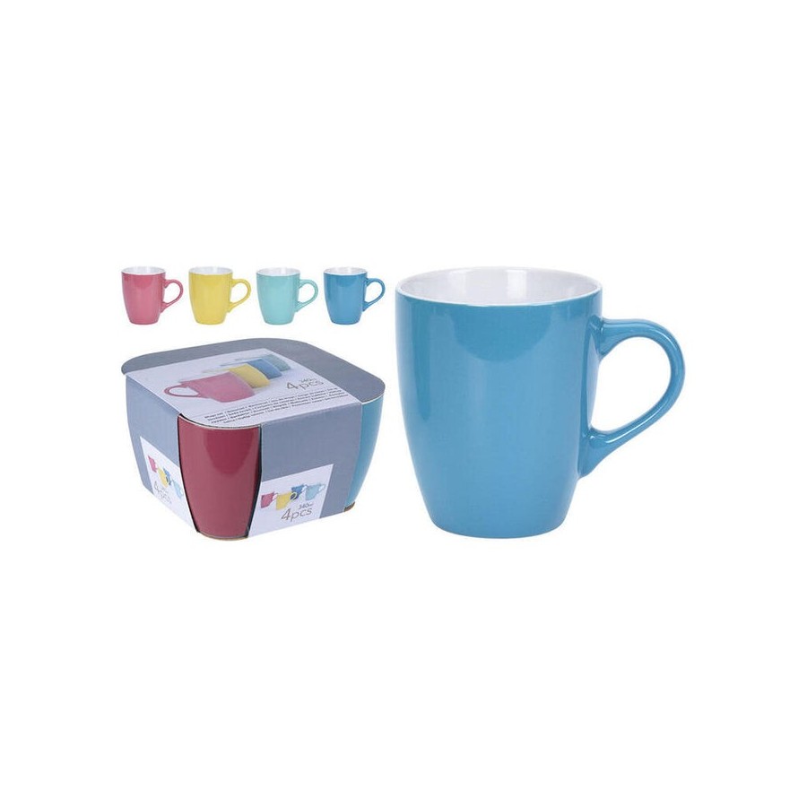 Set de 4 tazas de cafe 34cl colores surtidos