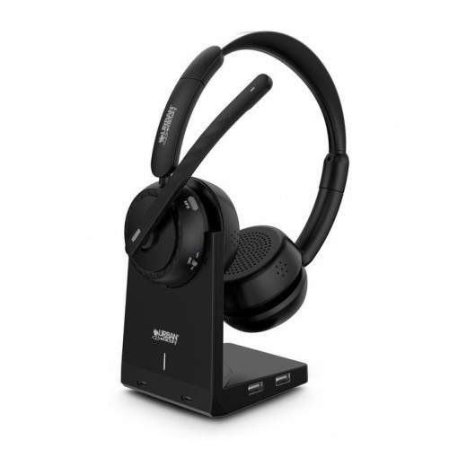Auriculares urban factory movee max inalámbrico  usb tipo a bluetooth base de carga negro