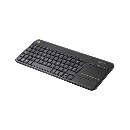 Teclado italiano logitech k400 plus tv rf inalámbrico qwerty negro