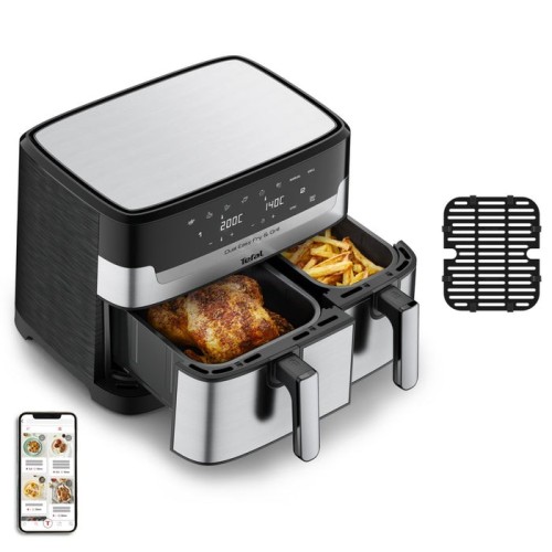 Freidora tefal ey905d de aire caliente acero fino/negro