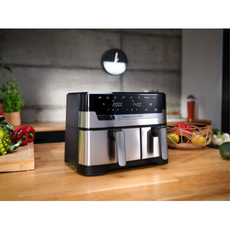 Freidora tefal ey905d de aire caliente acero fino/negro
