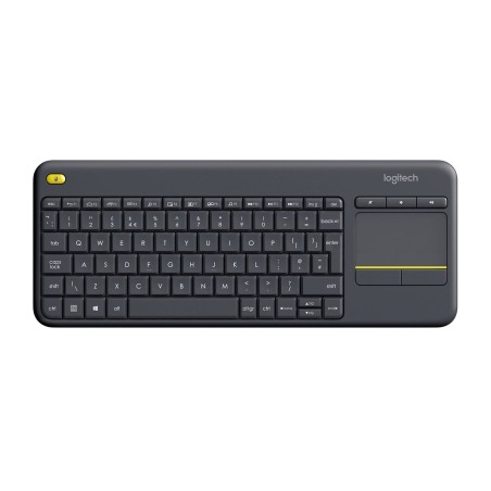 Teclado italiano logitech k400 plus tv rf inalámbrico qwerty negro