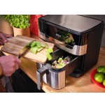 Freidora tefal ey905d de aire caliente acero fino/negro
